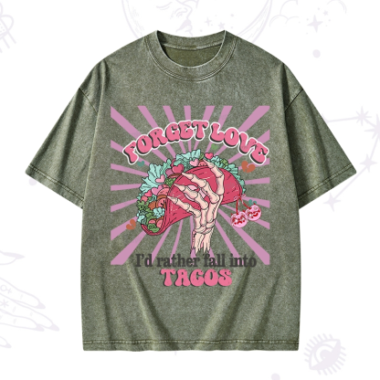Purplehecate Love's Overrated Tacos Forever Washed T-Shirt