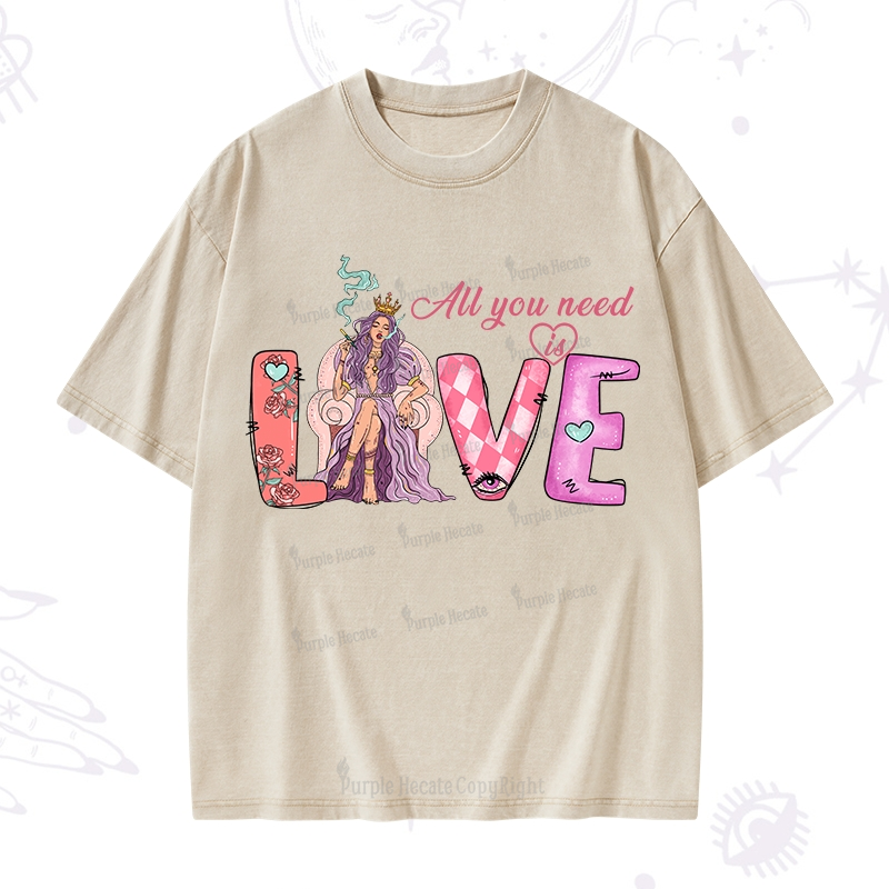 Purplehecate All You Need Is Valentine Washed T-Shirt
