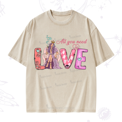 Purplehecate All You Need Is Valentine Washed T-Shirt