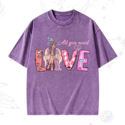 Purplehecate All You Need Is Valentine Washed T-Shirt