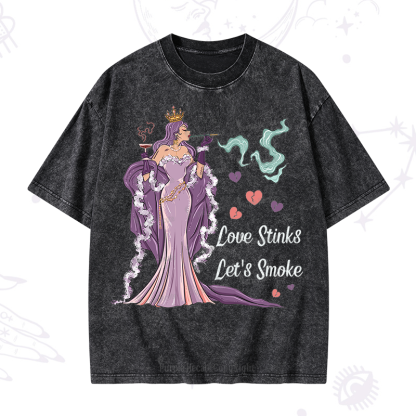 Purplehecate Love Stinks Let's Smoke Washed T-Shirt