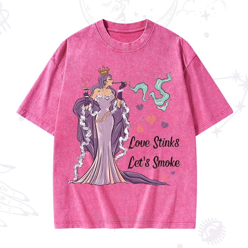 Purplehecate Love Stinks Let's Smoke Washed T-Shirt