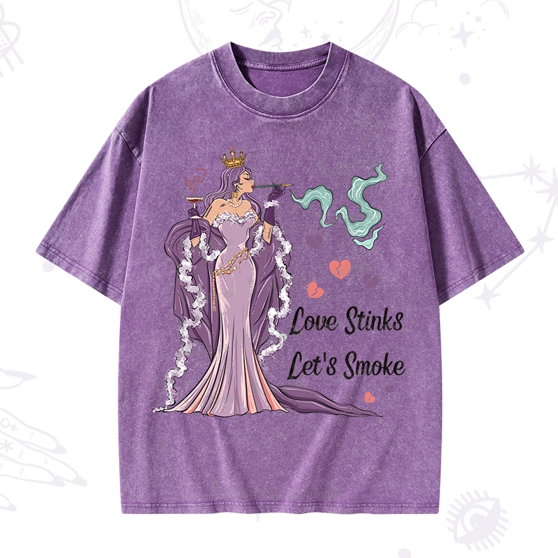 Purplehecate Love Stinks Let's Smoke Washed T-Shirt