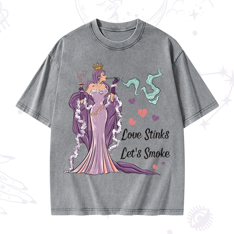 Purplehecate Love Stinks Let's Smoke Washed T-Shirt