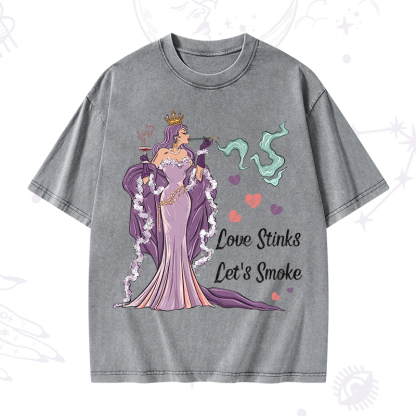 Purplehecate Love Stinks Let's Smoke Washed T-Shirt