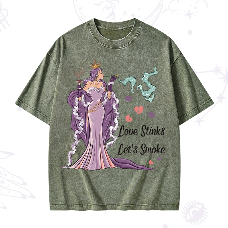 Purplehecate Love Stinks Let's Smoke Washed T-Shirt