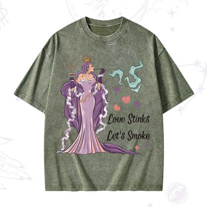 Purplehecate Love Stinks Let's Smoke Washed T-Shirt