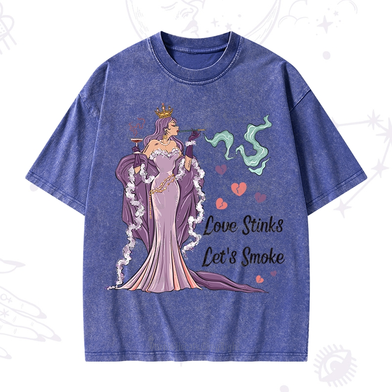 Purplehecate Love Stinks Let's Smoke Washed T-Shirt