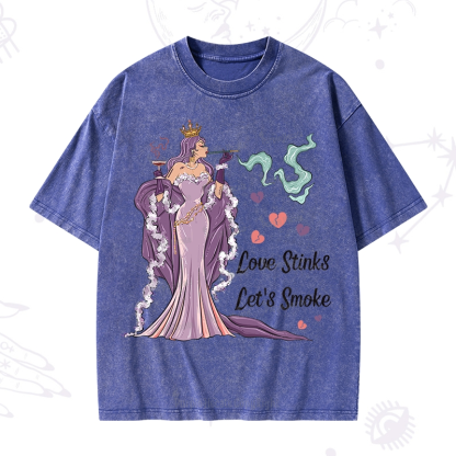 Purplehecate Love Stinks Let's Smoke Washed T-Shirt