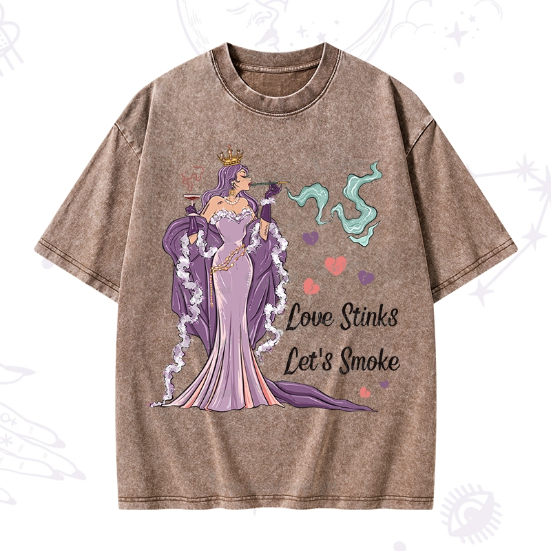 Purplehecate Love Stinks Let's Smoke Washed T-Shirt