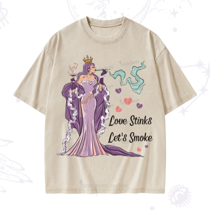Purplehecate Love Stinks Let's Smoke Washed T-Shirt