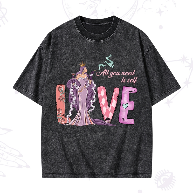 Purplehecate All You Need Is Self Valentine Washed T-Shirt