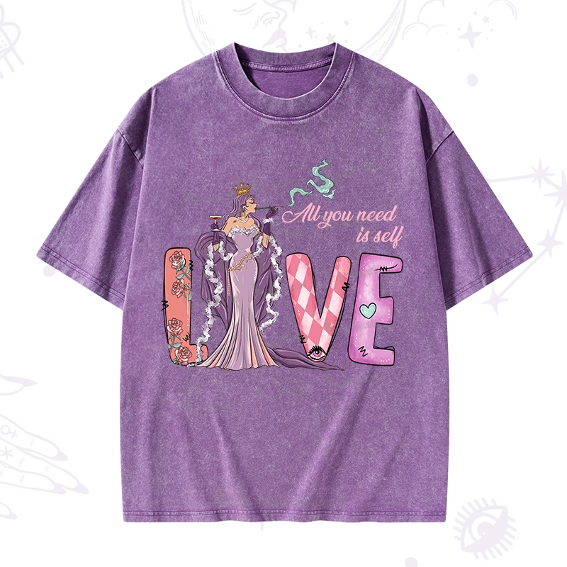 Purplehecate All You Need Is Self Valentine Washed T-Shirt