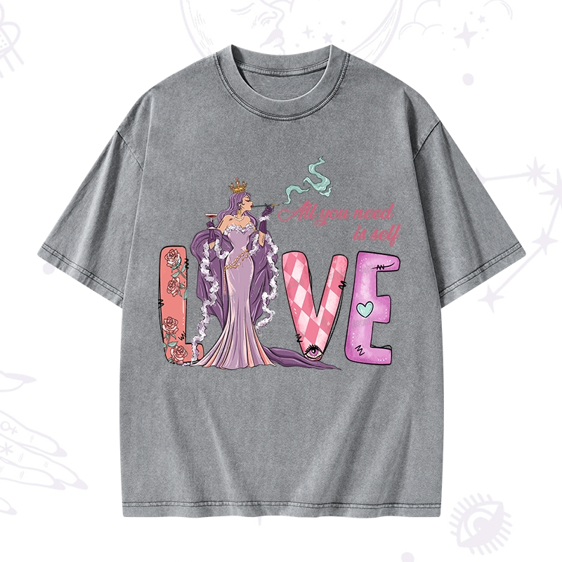 Purplehecate All You Need Is Self Valentine Washed T-Shirt