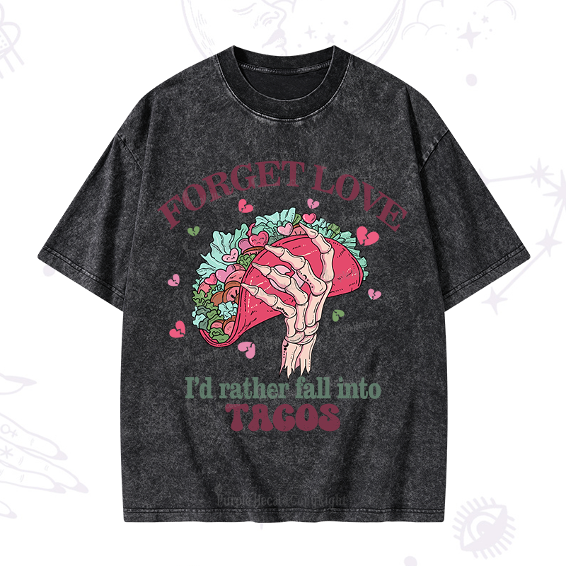 Purplehecate Taco Over Love Valentine Washed T-Shirt