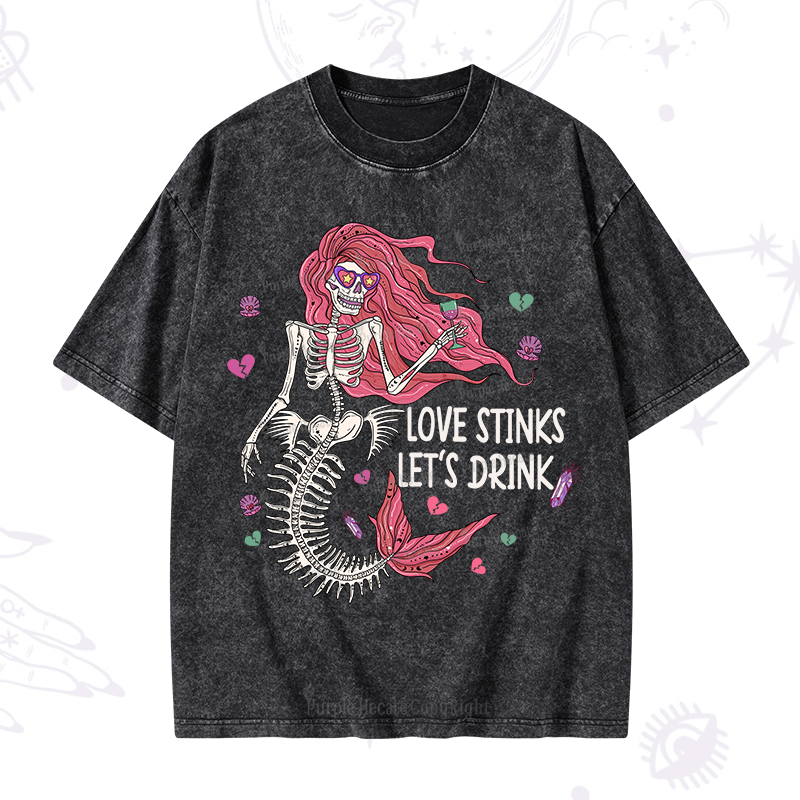 Purplehecate Love Stinks Let's Drink Washed T-Shirt