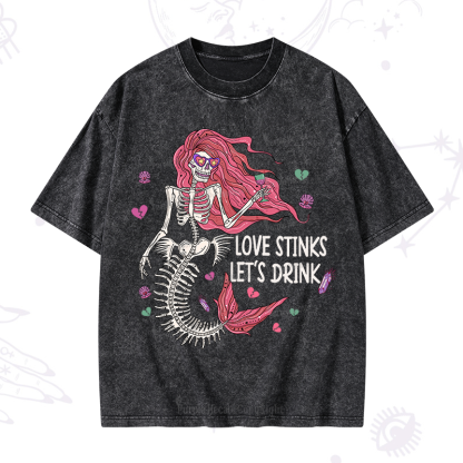 Purplehecate Love Stinks Let's Drink Washed T-Shirt