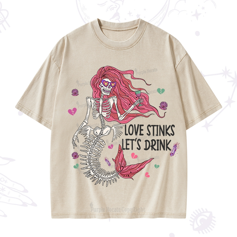 Purplehecate Love Stinks Let's Drink Washed T-Shirt
