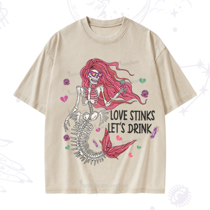 Purplehecate Love Stinks Let's Drink Washed T-Shirt