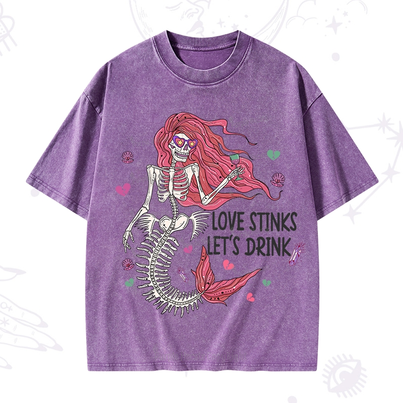 Purplehecate Love Stinks Let's Drink Washed T-Shirt