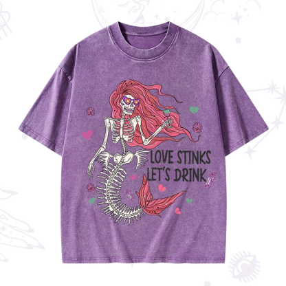 Purplehecate Love Stinks Let's Drink Washed T-Shirt