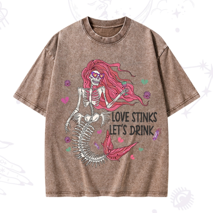 Purplehecate Love Stinks Let's Drink Washed T-Shirt