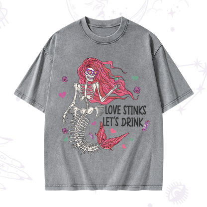 Purplehecate Love Stinks Let's Drink Washed T-Shirt