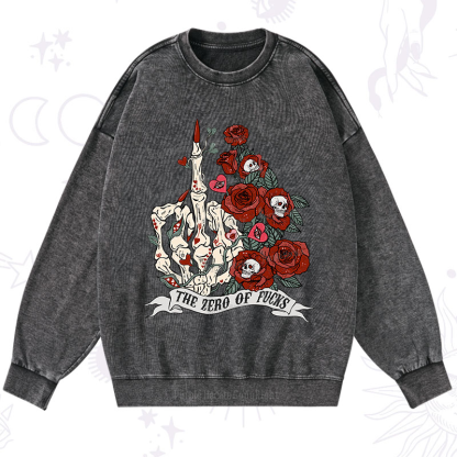 Purplehecate The Zero Of Fucks Valentine Washed Sweatshirt