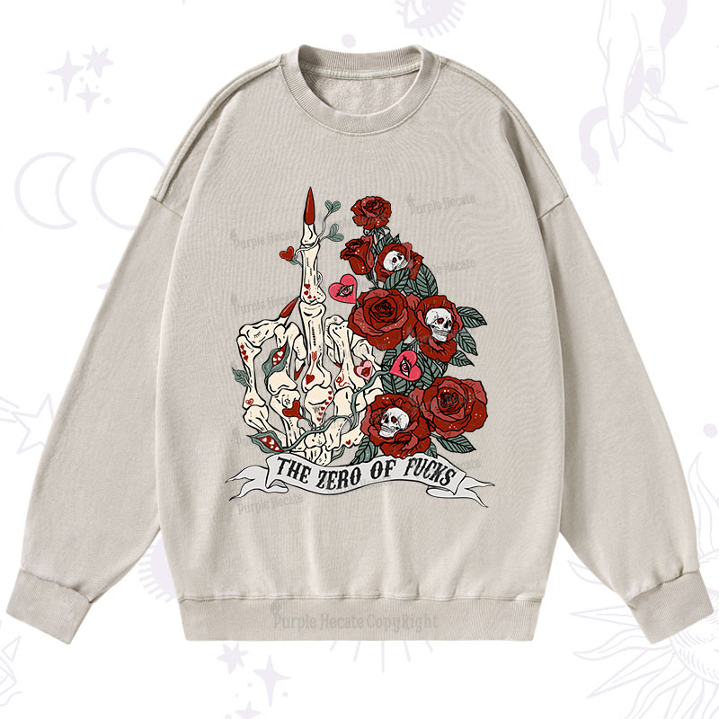 Purplehecate The Zero Of Fucks Valentine Washed Sweatshirt