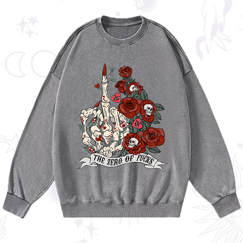 Purplehecate The Zero Of Fucks Valentine Washed Sweatshirt