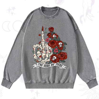 Purplehecate The Zero Of Fucks Valentine Washed Sweatshirt