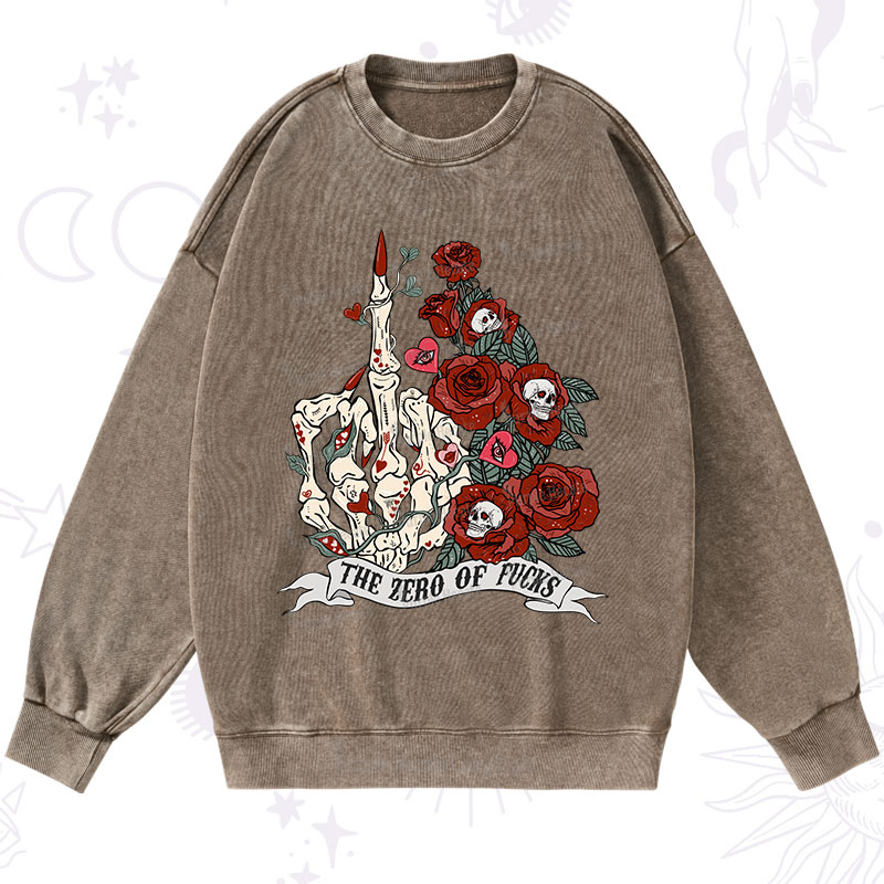 Purplehecate The Zero Of Fucks Valentine Washed Sweatshirt