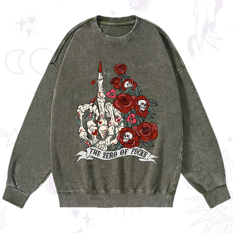 Purplehecate The Zero Of Fucks Valentine Washed Sweatshirt