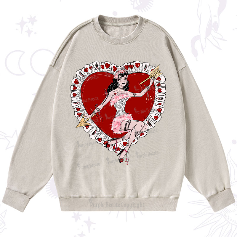 Purplehecate Cupid's Charm Valentine Washed Sweatshirt