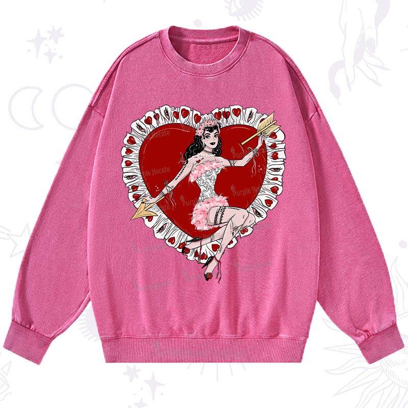 Purplehecate Cupid's Charm Valentine Washed Sweatshirt