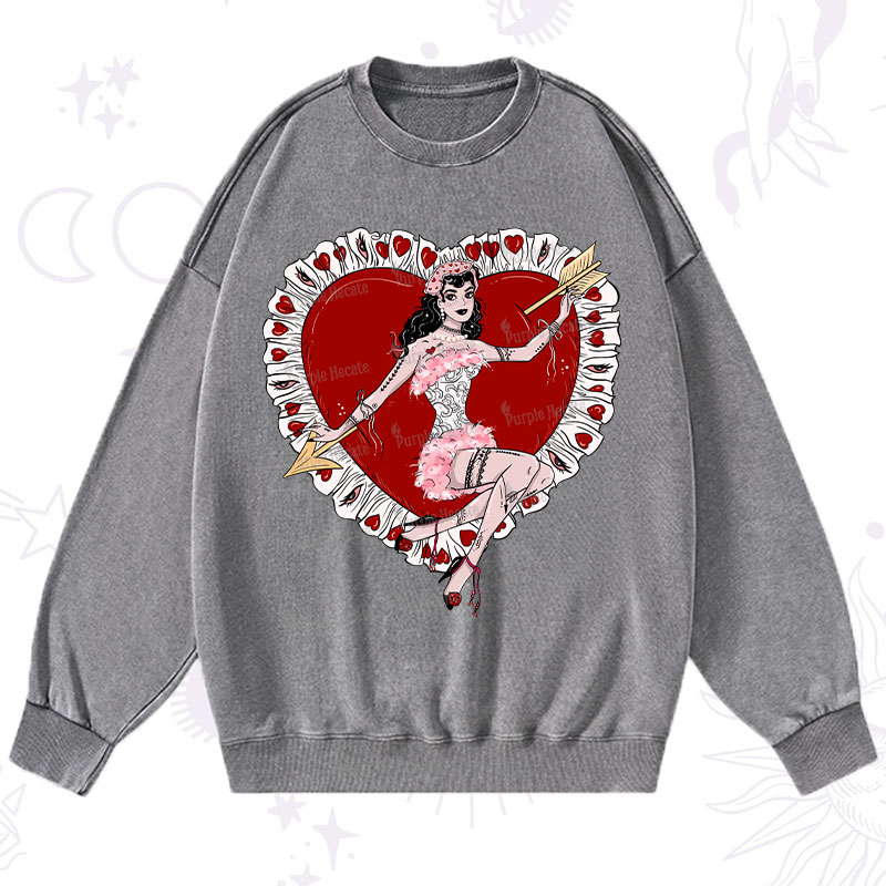 Purplehecate Cupid's Charm Valentine Washed Sweatshirt