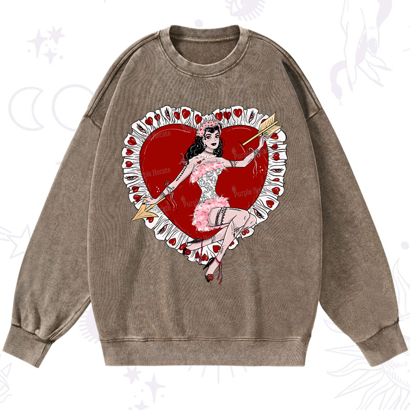 Purplehecate Cupid's Charm Valentine Washed Sweatshirt