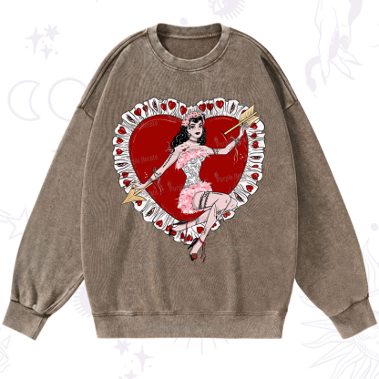 Purplehecate Cupid's Charm Valentine Washed Sweatshirt