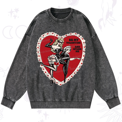 Purplehecate Be My Valentine And Spank Me Washed Sweatshirt