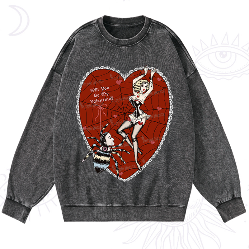 Purplehecate Will You Be My Valentine Washed Sweatshirt