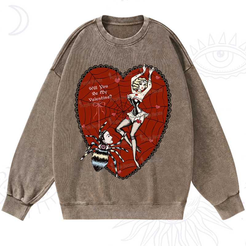 Purplehecate Will You Be My Valentine Washed Sweatshirt