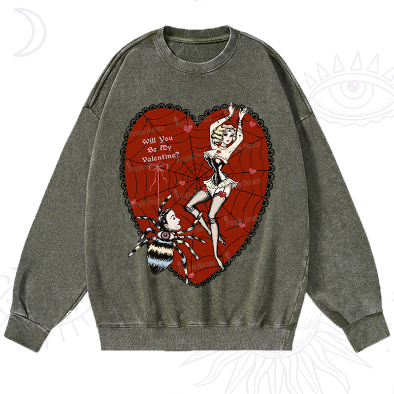 Purplehecate Will You Be My Valentine Washed Sweatshirt