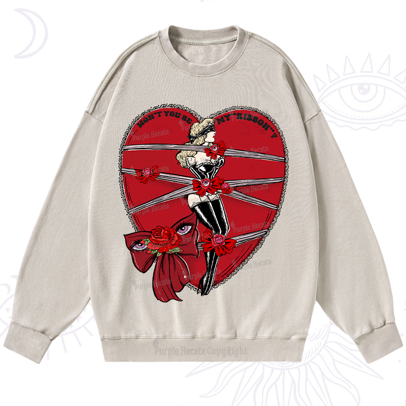 Purplehecate WON'T YOU BE MY "RIBBON" Washed Sweatshirt