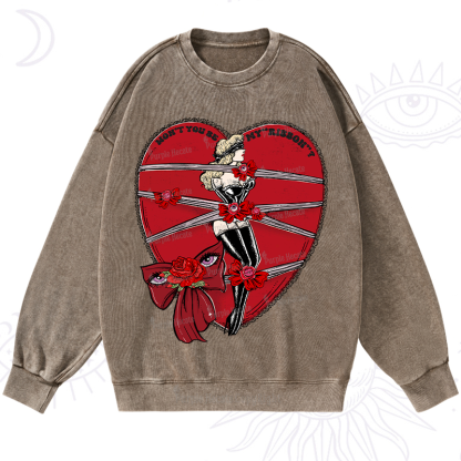 Purplehecate WON'T YOU BE MY "RIBBON" Washed Sweatshirt