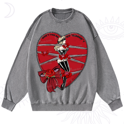 Purplehecate WON'T YOU BE MY "RIBBON" Washed Sweatshirt