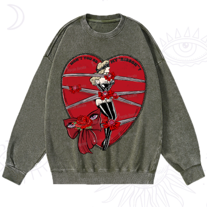Purplehecate WON'T YOU BE MY "RIBBON" Washed Sweatshirt