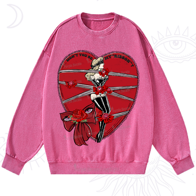 Purplehecate WON'T YOU BE MY "RIBBON" Washed Sweatshirt