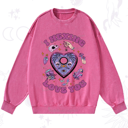 Purplehecate I Hexing Love You Washed Sweatshirt
