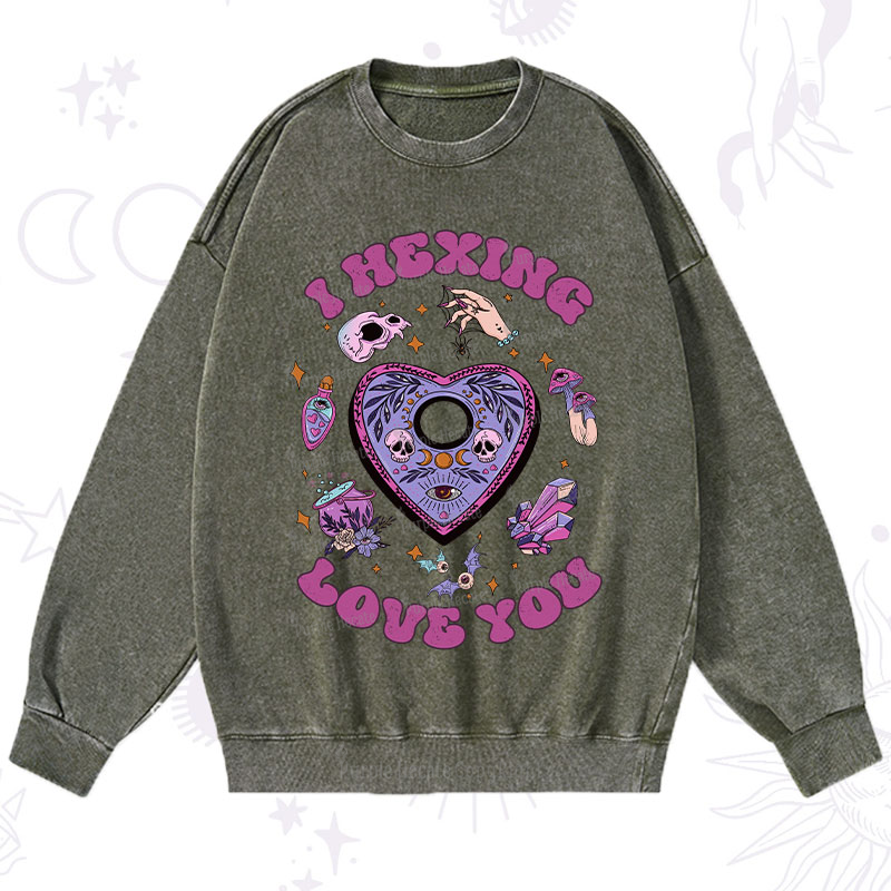 Purplehecate I Hexing Love You Washed Sweatshirt