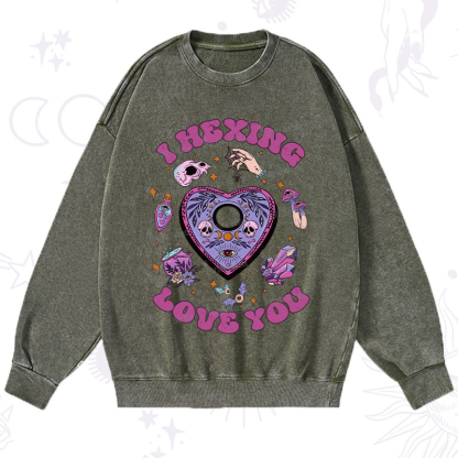 Purplehecate I Hexing Love You Washed Sweatshirt